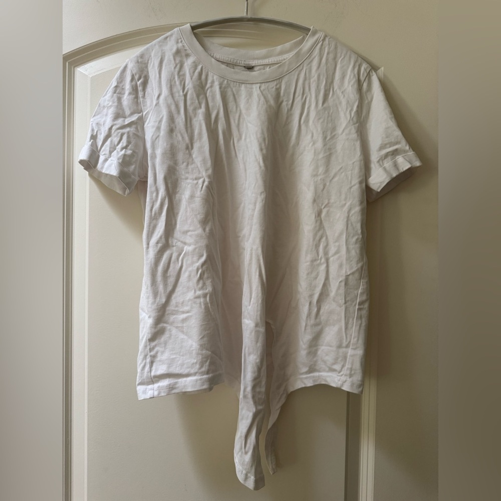 Front-Tie Crew Neck T-Shirt